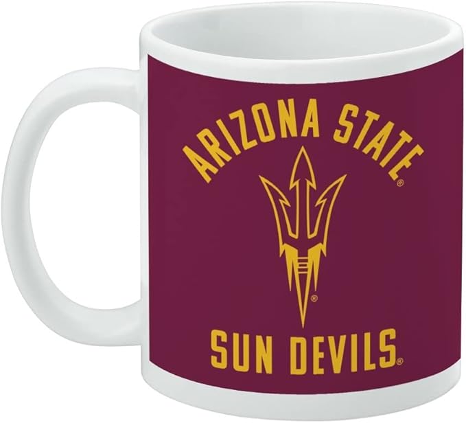 Arizona State University Sun Devils Ceramic Coffee Mug, Novelty Gift Mugs for Coffee, Tea and Hot Drinks, 11oz, White