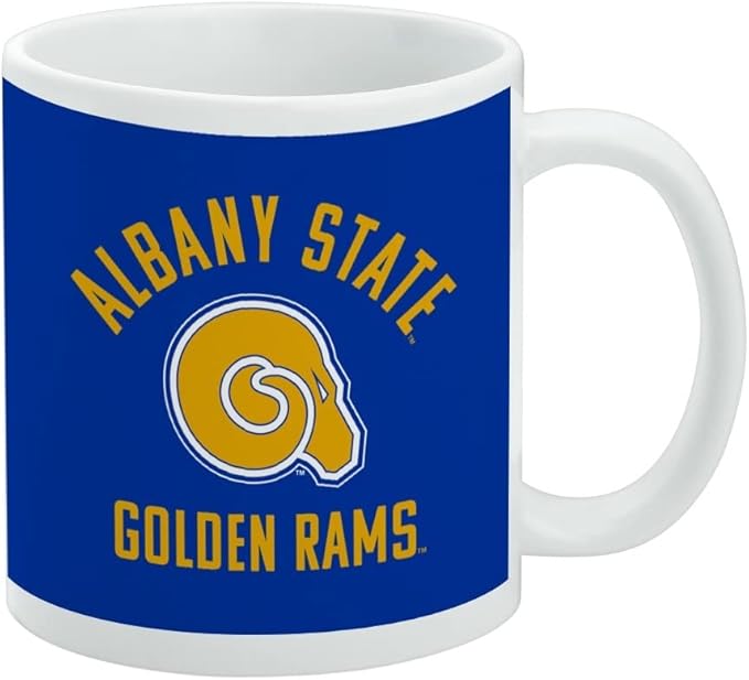 Albany State University Rams Logo Ceramic Coffee Mug, Novelty Gift Mugs for Coffee, Tea and Hot Drinks, 11oz, White