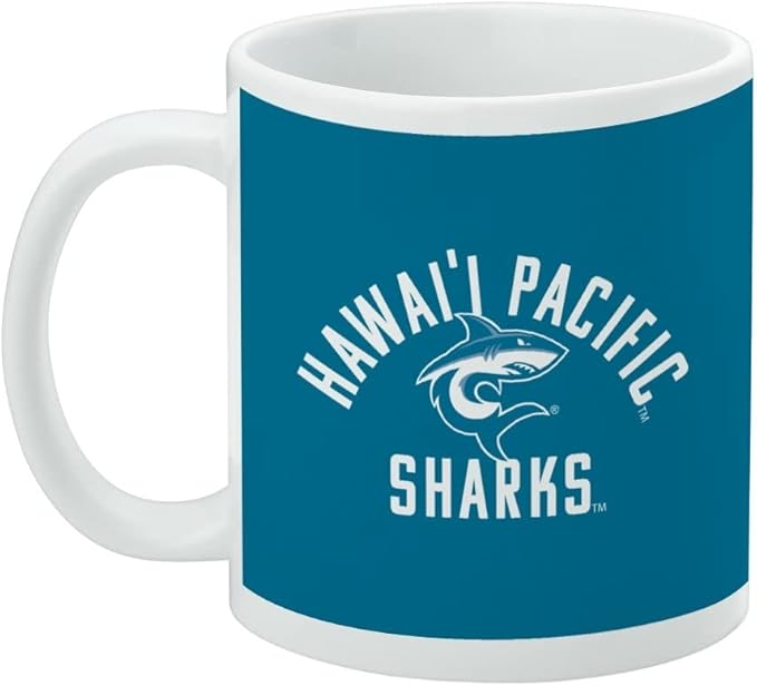 Hawaii Pacific University Shark Logo Ceramic Coffee Mug, Novelty Gift Mugs for Coffee, Tea and Hot Drinks, 11oz, White