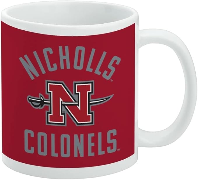 Nicholls State University Colonels Logo Ceramic Coffee Mug, Novelty Gift Mugs for Coffee, Tea and Hot Drinks, 11oz, White