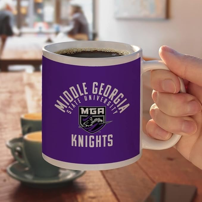 Middle Georgia State University Knights Logo Ceramic Coffee Mug, Novelty Gift Mugs for Coffee, Tea and Hot Drinks, 11oz, White