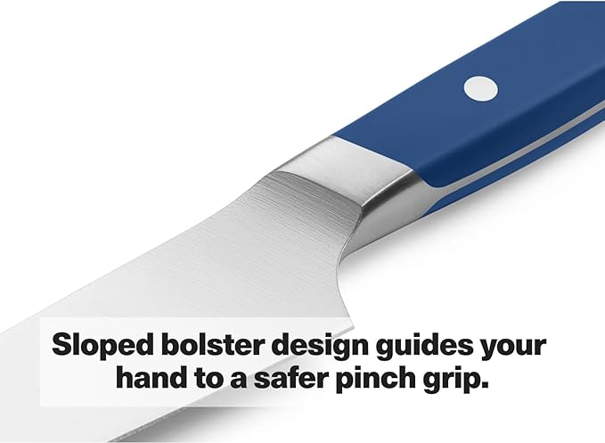 Misen 5.5" Utility Knife – High Carbon Japanese AUS-10 Stainless Steel – Hybrid German & Japanese Blade – Precision Kitchen Knife for Professionals & Home Cooks – Ultimate Cutting Performance - Blue