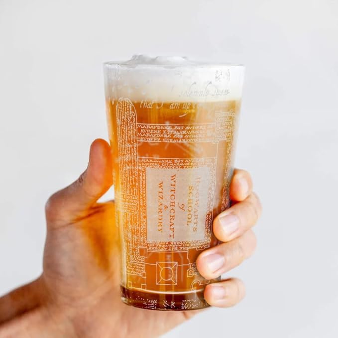 MARAUDERS CASTLE MAP Engraved Pint Glasses | Rim Tempered 16oz Dishwasher Safe | Fantasy Mythology Witches Wizards Literature Magic