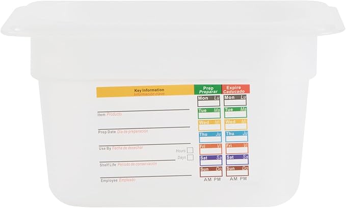 Restaurantware Food Pans Pack of 10 Plastic Rectangle Food Containers 1/9 Size with Traceability Label, Storage Containers Dishwashable Hot Cold Friendly for Restaurants Buffet Commercial Use