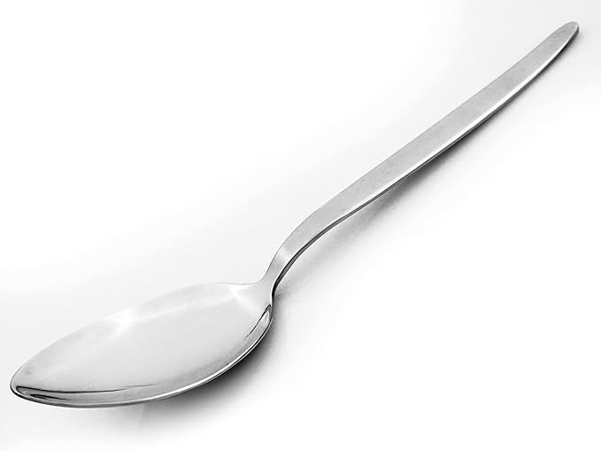 Chef Kunz Spoon | 9 inch 2.5 Tbsp18/10 Stainless Steel Serving Spoon | Basting Quenelle Cooking Plating Dinner Chef Spoons