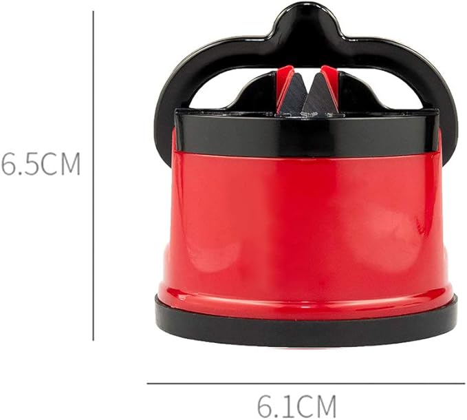 Knife Sharpener, knife sharpeners for kitchen knives, Kitchen Knife Sharpener with Suction Base, Pocket Knife Sharpeners Suitable for Most Knife Types, Red