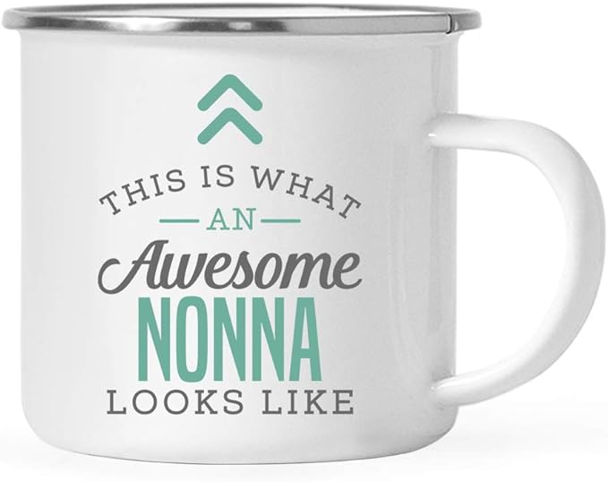 Andaz Press 11oz. Stainless Steel Campfire Coffee Mug Gift, This is What an Awesome Nonna Looks Like, 1-Pack, Birthday Gift Ideas Coworker Him Her, Includes Gift Box