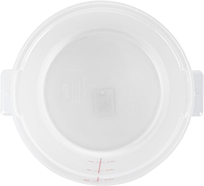 Restaurantware-Met Lux 6 Quart Food Storage Containers, 10 Translucent Storage Containers - Lids Sold Separately, Red Volume Markers, Dishwashable Containers, Side Handles, For Storing Foods