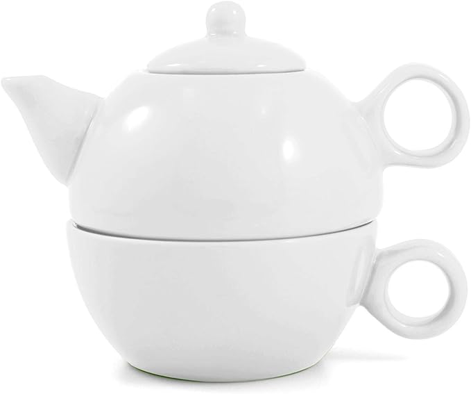 Metropolitan Tea White Ceramic Tea For Me Pot