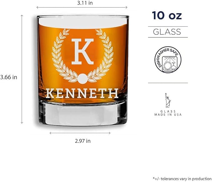 Froolu Customized Whiskey Gifts for Men - Personalized Scotch Glass Gift Set with Box - Engraved Wisky Rocks Glasses for Boyfriend, Husband, Dad - Valentine's, Birthday, Anniversary, Christmas.