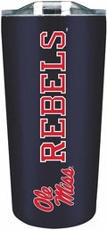 Campus Colors NCAA Stainless Steel Tumbler perfect for Gameday - 18 oz - Double Walled - Keeps Drinks Perfectly Insulated (Ole Miss Rebels - Navy)