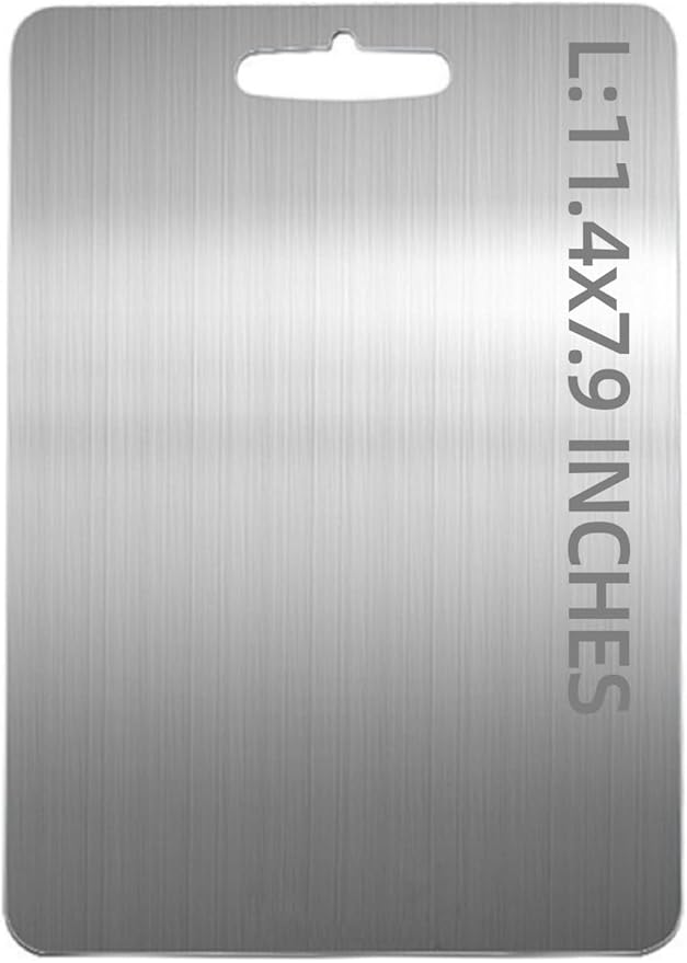 Titanium Cutting Board, 100% Pure Titanium Cutting Boards for Kitchen, Food Grade Double Sided Cutting Mat for Meats,Fruits,Vegetables, Dishwasher Safe Chopping Boards-11.4x7.9 inches