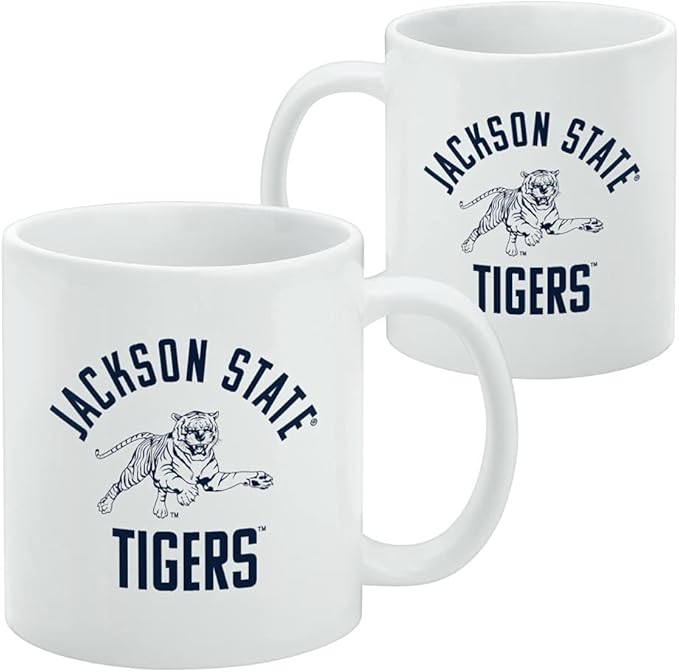 Jackson State University Tigers Ceramic Coffee Mug, Novelty Gift Mugs for Coffee, Tea and Hot Drinks, 11oz, White