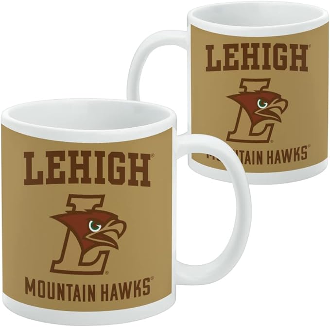 Lehigh University Mountain Hawks Logo Ceramic Coffee Mug, Novelty Gift Mugs for Coffee, Tea and Hot Drinks, 11oz, White