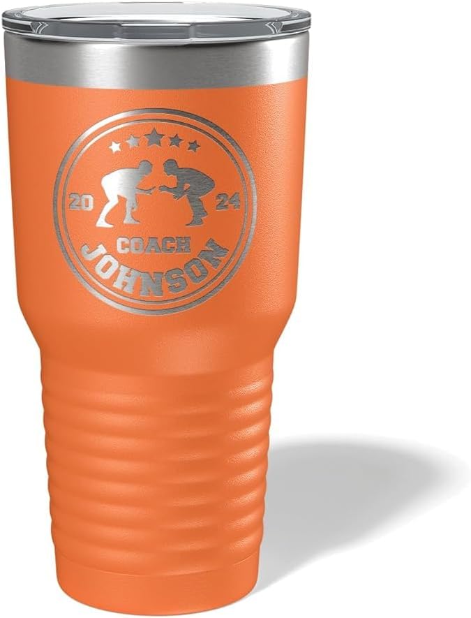 Wrestling Coach gifts, Tumbler, Coach tumbler, Wrestling gifts, Coach Beer glass, Coach gift, Coach gifts, Wrestling Coach (Wrestling Circle, Orange, Wrestling Hexagon 30oz Black)