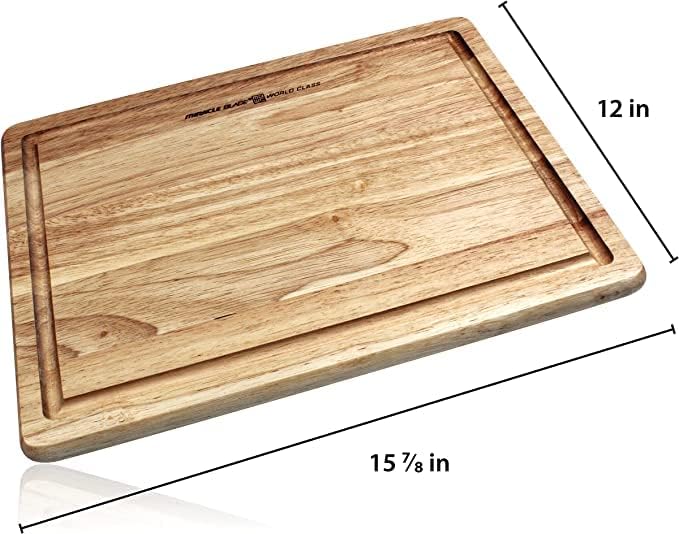 Miracle Blade World Class 4 Piece Professional Entertainment Charcuterie Knife Set with Acacia Wood Board