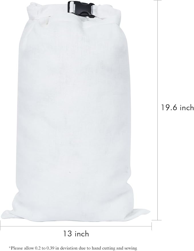 2 Pcs 100% Linen Bread Bags for Homemade Bread 13 x 19.6 Inches Reusable Sourdough Bread Storage Bag with Zipper (White)