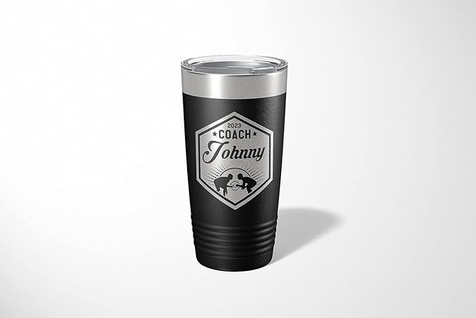 Wrestling Coach gifts, Tumbler, Coach tumbler, Wrestling gifts, Coach Beer glass, Coach gift, Wrestling Coach, Coach gifts, Wrestling Coach (Wrestling Hexagon, Black, 20oz Tumbler)