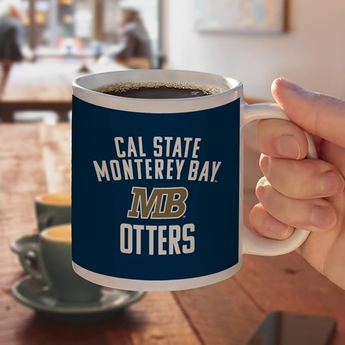 California State University Monterey Bay Otters Logo Ceramic Coffee Mug, Novelty Gift Mugs for Coffee, Tea and Hot Drinks, 11oz, White