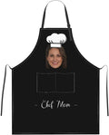 Custom Dog Face Apron for Men Women, Personalized Photo Bib Apron with Pockets, Customized Chef Aprons