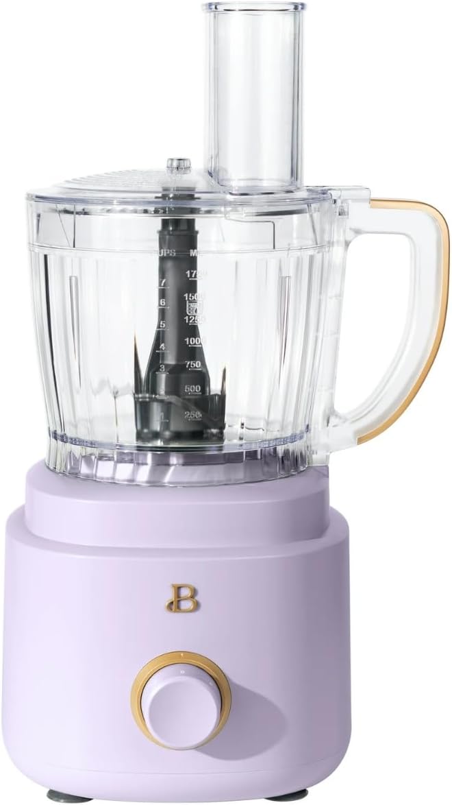 Beautiful 10‑Cup Food Processor ‑ 500 W, Variable Speed, Twist‑Lock, Dishwasher‑Safe Parts, Included Accessories (Lavender)