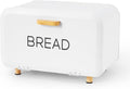 White Bread Box for Kitchen Countertop - Large Capacity Bread Storage Container vintage bread box - Stylish Metal Bread Bin
