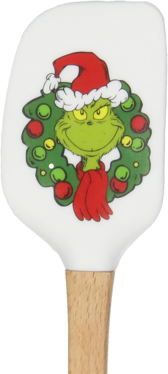 Grinch Spatula Dr Seuss How The GRINCH Stole Christmas Holiday Wreath Silicone Spatula Kitchen Baking Cooking Mixing