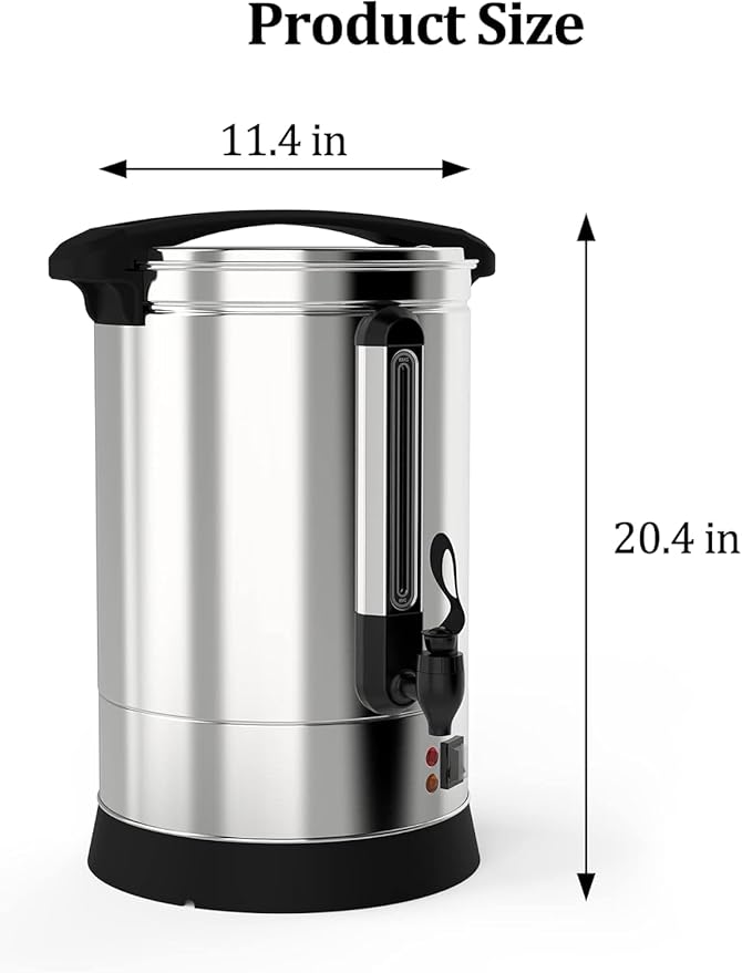 100 Cups Coffee Urn - 18L Commercial Coffee Maker with Hot Beverage Dispenser and Keep-Warm Function,Coffee Pot for Events,Offices,Parties and Catering,Sliver