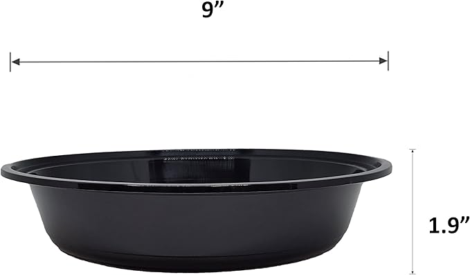 48 oz Round Food Containers Meal Prep Microwavable Reusable Plastic BPA Free Big Size Lunch box 50 Sets