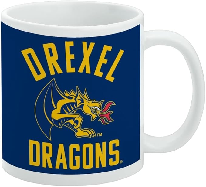 Drexel University Dragons Logo Ceramic Coffee Mug, Novelty Gift Mugs for Coffee, Tea and Hot Drinks, 11oz, White