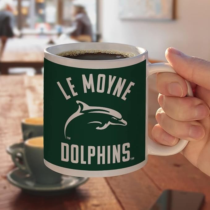 Le Moyne College Dolphins Logo Ceramic Coffee Mug, Novelty Gift Mugs for Coffee, Tea and Hot Drinks, 11oz, White