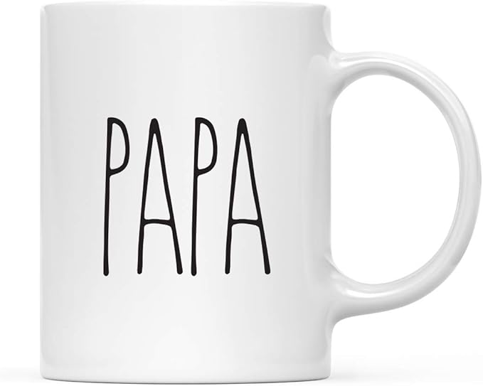 Andaz Press Simple Rustic Farmhouse Kitchen Decor 11oz. Ceramic Coffee Tea Mug Gift, Papa, 1-Pack, Birthday Christmas Gift Ideas for Family, Friends