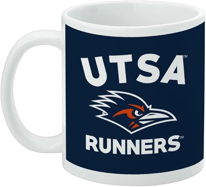 The University of Texas at San Antonio Roadrunners Logo Ceramic Coffee Mug, Novelty Gift Mugs for Coffee, Tea and Hot Drinks, 11oz, White