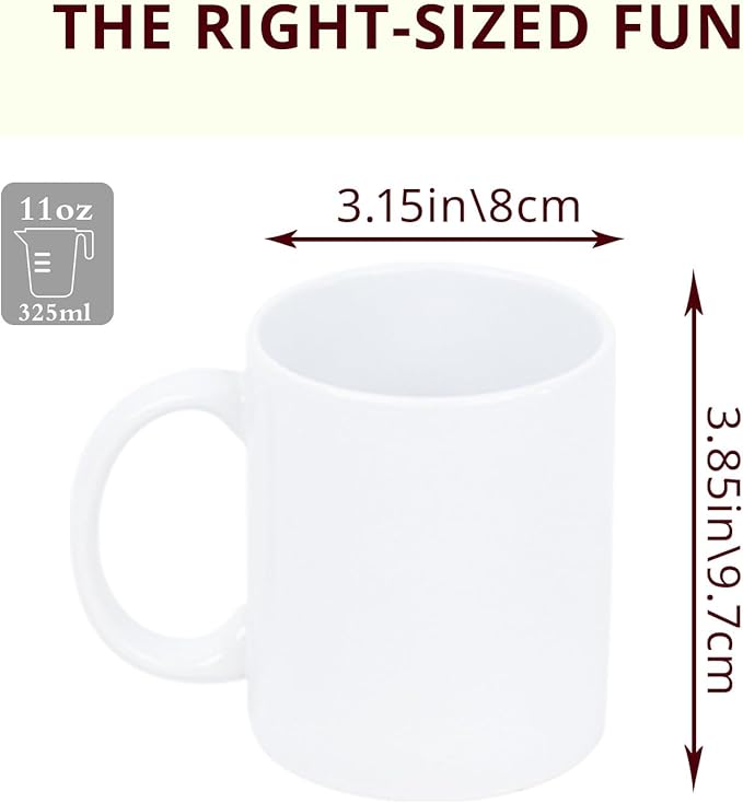 11oz White Ceramic Sublimation Coffee Mug Blank White, Case of 108