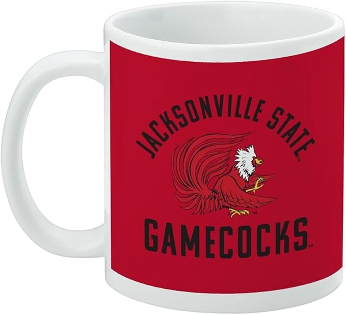 Jacksonville State University Gamecocks Ceramic Coffee Mug, Novelty Gift Mugs for Coffee, Tea and Hot Drinks, 11oz, White