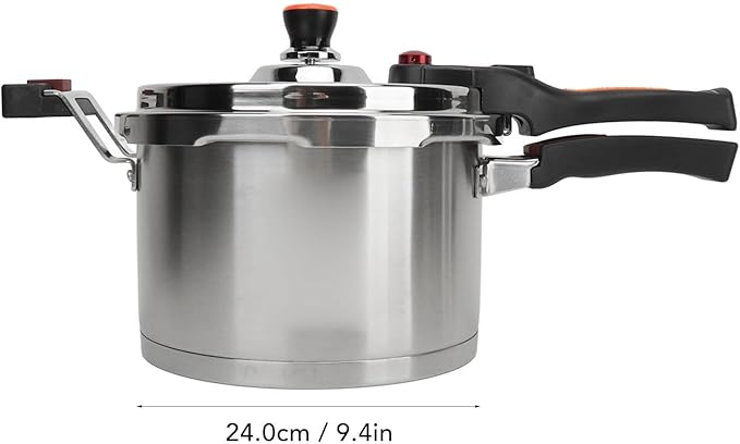 Pressure Cooker Stainless Steel Pressure Canner 80kpa Fast Cooking Safe with Safety Valve for Induction Gas Electric Stove (6L)