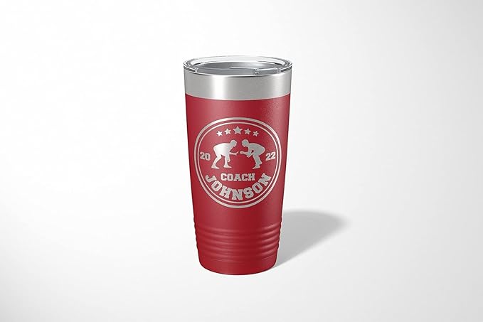 Wrestling Coach gifts, Tumbler, Coach tumbler, Wrestling gifts, Coach Beer glass, Coach gift, Wrestling Coach, Coach gifts, Wrestling Coach (Wrestling Circle, Maroon, 20oz Tumbler)