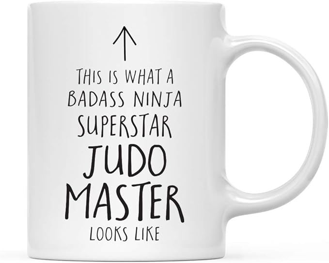 Andaz Press Funny 11oz. Ceramic Coffee Tea Mug Gift, This is What a Badass Ninja Superstar Judo Master Looks Like, 1-Pack, Birthday Christmas Gift Ideas Coworker
