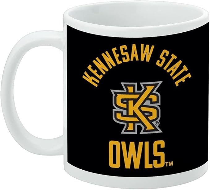 Kennesaw State Owls Ceramic Coffee Mug, Novelty Gift Mugs for Coffee, Tea and Hot Drinks, 11oz, White