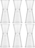 6Pcs Plastic Jigger for Bartending, Double-ended Measuring Cocktail Jigger with Measurements for Bar Use Accurate Liquid and Solid Ingredient Measurement with Easy Pour Spout