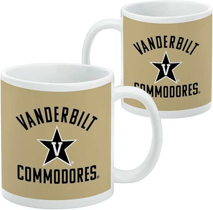 Vanderbilt University Commodores Ceramic Coffee Mug, Novelty Gift Mugs for Coffee, Tea and Hot Drinks, 11oz, White
