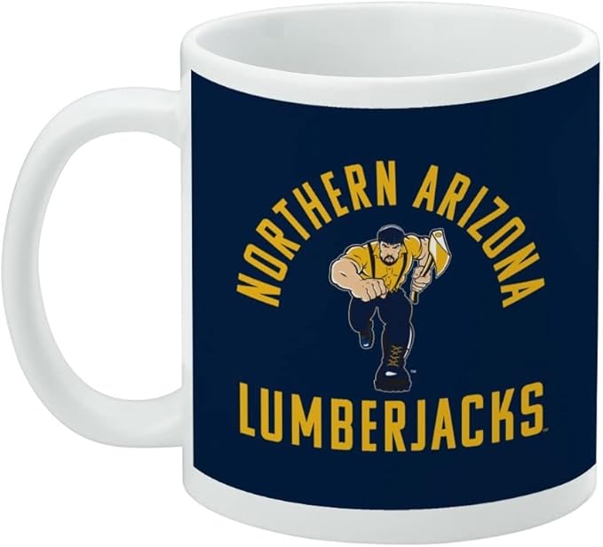 Northern Arizona University Lumberjacks Logo Ceramic Coffee Mug, Novelty Gift Mugs for Coffee, Tea and Hot Drinks, 11oz, White