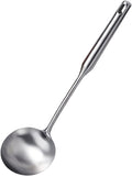 Soup Ladle, Metal 316 Stainless Steel Kitchen Ladles Spoon, Large Cooking Ladel Kitchen Utensil Long Handle Deep Spoons for Soup Stirring Serving