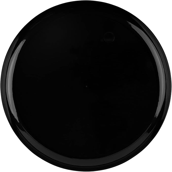 PLASTICPRO [30 Pack 6.3 Plastic Party Plates Black Edge Collection Premium heavyweight Elegant Disposable Tableware Dishes Black
