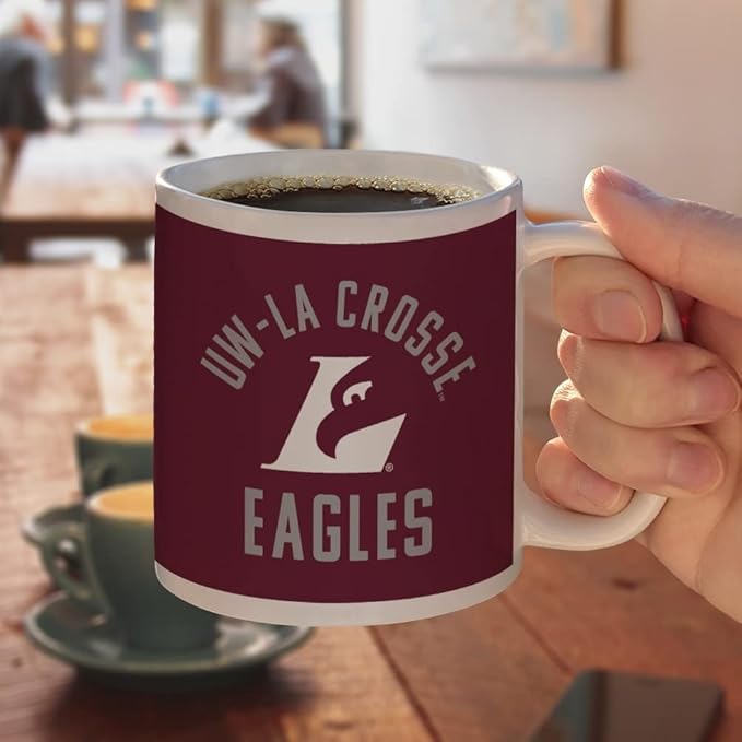 University of Wisconsin - La Crosse University Eagles Ceramic Coffee Mug, Novelty Gift Mugs for Coffee, Tea and Hot Drinks, 11oz, White