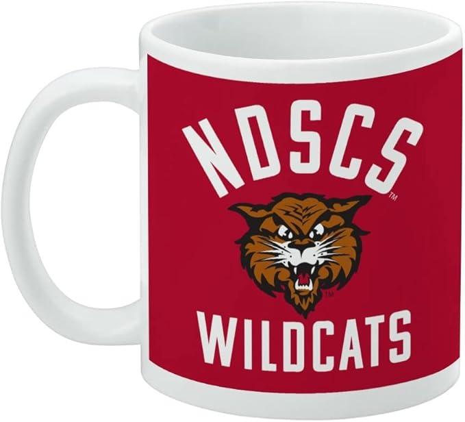 North Dakota State College of Science Wildcats Logo Ceramic Coffee Mug, Novelty Gift Mugs for Coffee, Tea and Hot Drinks, 11oz, White