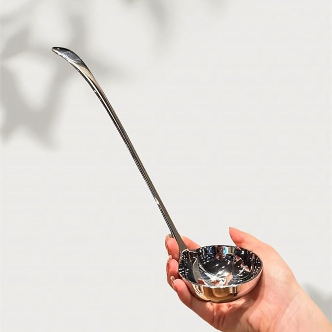 Soup Gravy Ladle,18/10 Stainless Steel Cooking Serving Ladle,great for Soups,Gravy,11.4-Inch 1Pack