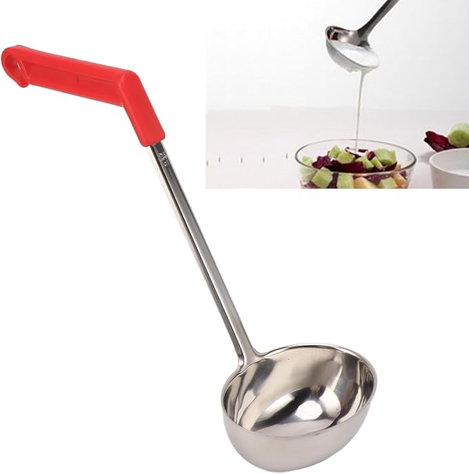 Curved Handle Soup Ladle Stainless Steel Soup Ladle Kitchen Ladle Soup Ladle Cooking Ladle Soup Spoon For Cooking (240ML)