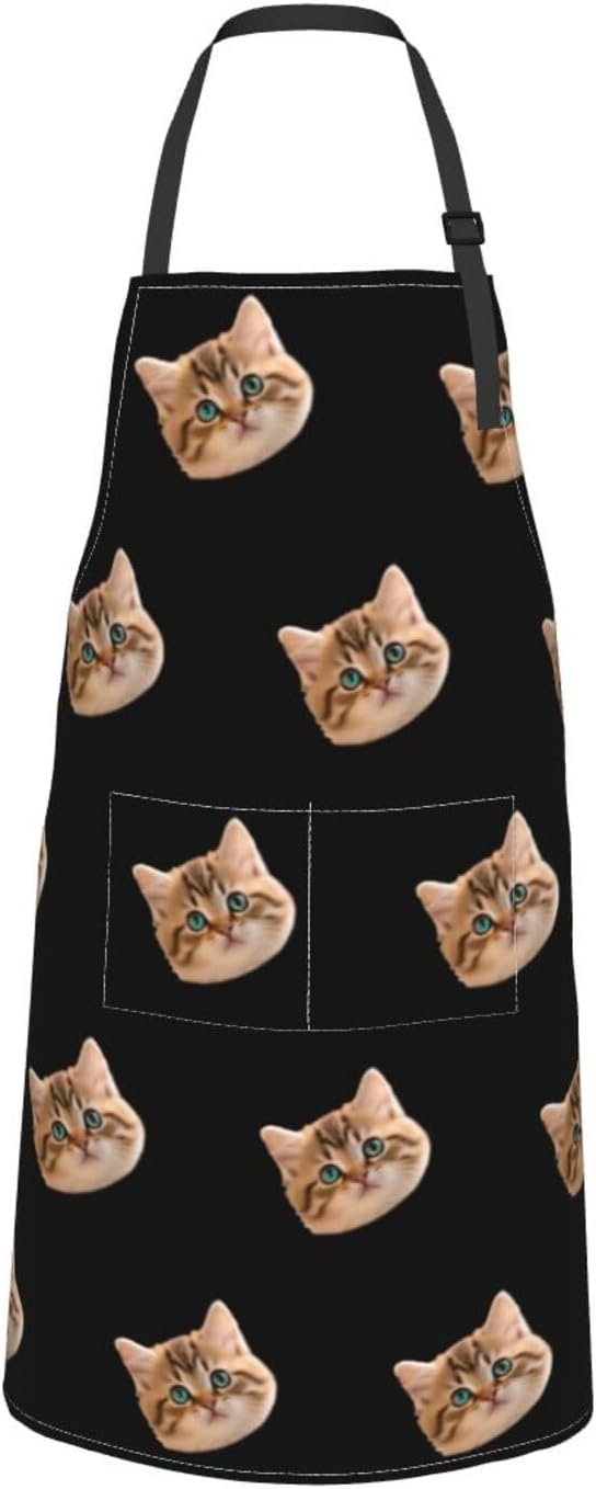 Custom Face Apron for Men Women, Personalized Photo Apron with Pockets, Customized Kitchen Aprons
