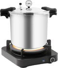 23 Qt Thickened Explosion Proof Pressure Canner, 90Kpa Aluminum Pressure Cooker with Pressure Gauge, for Apartment, Camping, Motor Homes